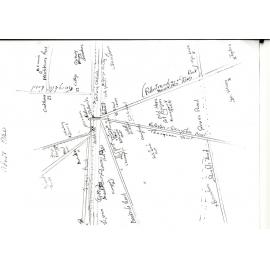 Hand drawn map of Rolleston