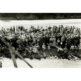 Crowd at the intake mouth of the Kimberley Water Race