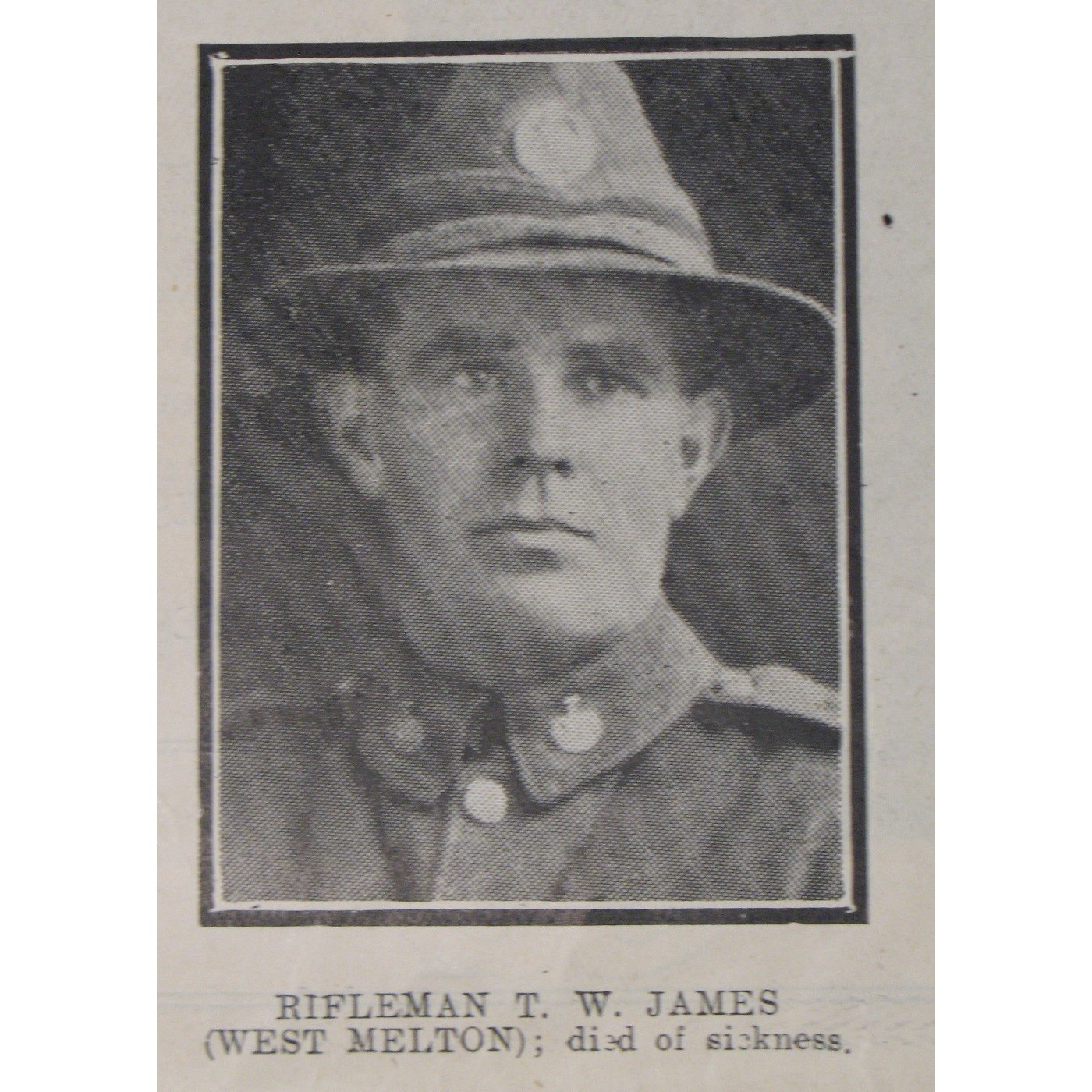 Rifleman Thomas William James