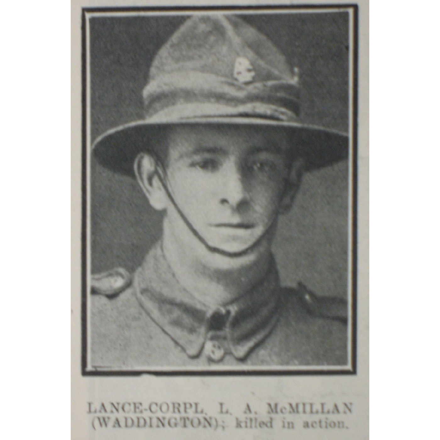 Lance Corporal Lewis Alexander McMillan