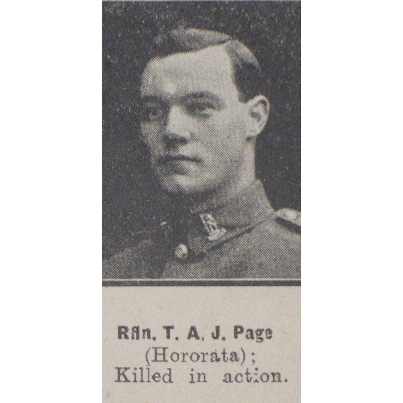 Rifleman Thomas Albert James Page