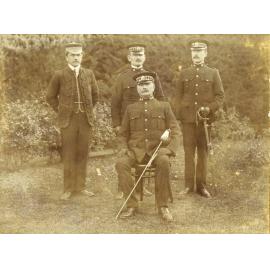 Portrait of soldiers with swords