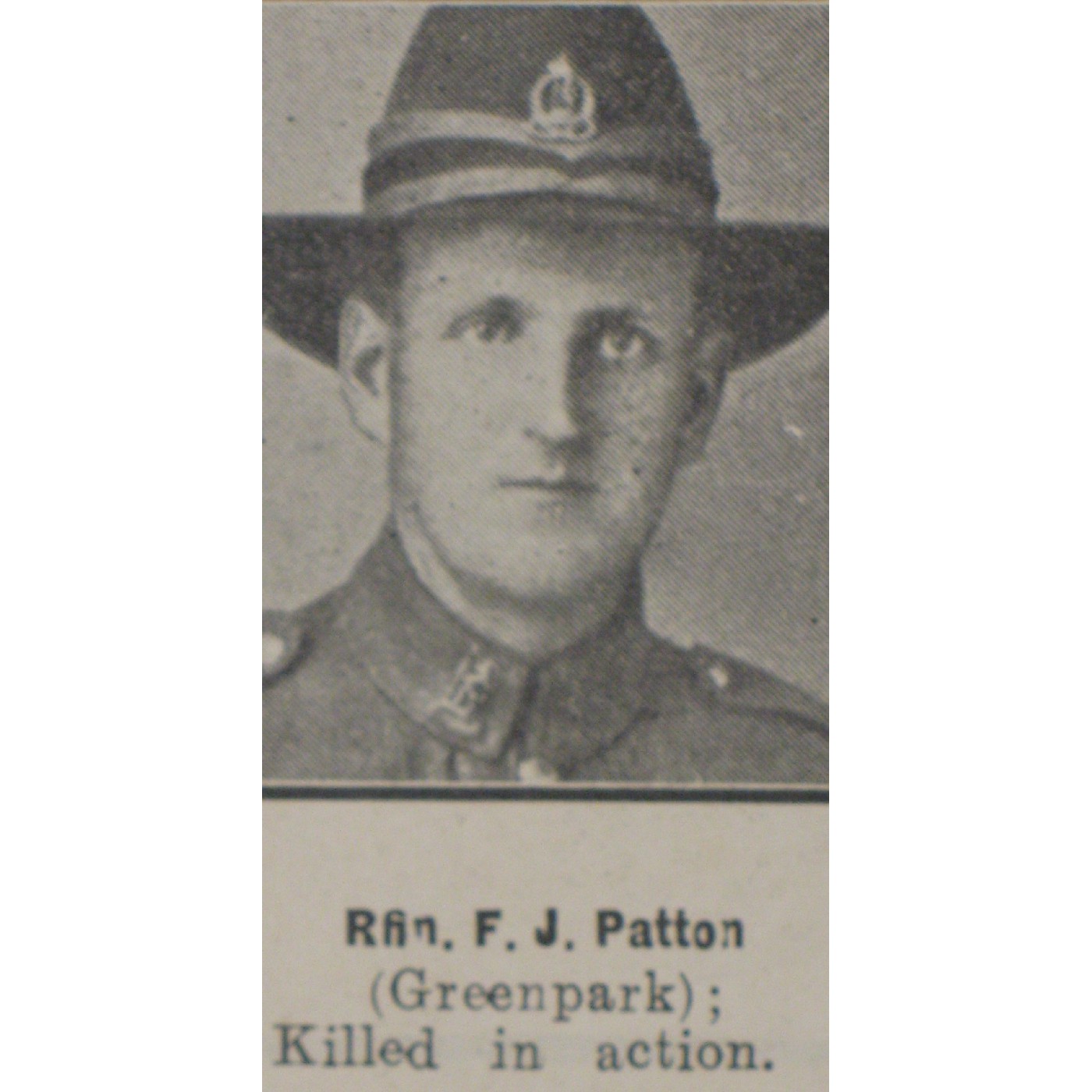 Private Frederick John Patton