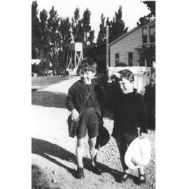 Alan and George Rennie on their way to school