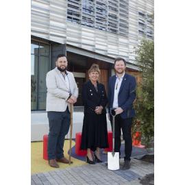  Corban Te Aika and Liz Brown from Te Taumutu Rūnanga, and Mayor Sam Broughton