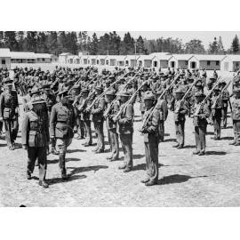 Inspection at Burnham Military Camp during World War II