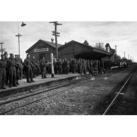 Recruits on leave from Burnham Military Camp during World War II
