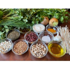 Ingredients for making Leila's Ash reshte soup