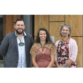 Corban Te Aika, Piri Cowie and Puamiria Parata-Goodall 