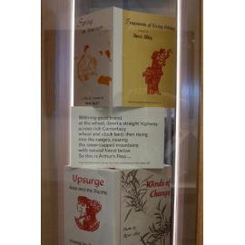 Display of replicas of books of poetry by Rewi Alley (1897–1987)
