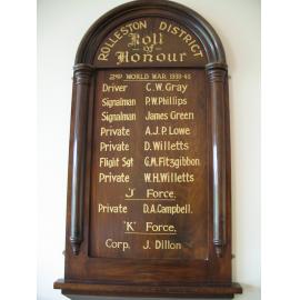 Rolleston District Roll of Honour 2nd World War 1939-45