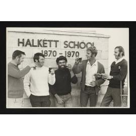 Cheers at the Halkett School Centenary, May 1970