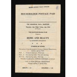 Darfield Drama Club programme Home and Beauty