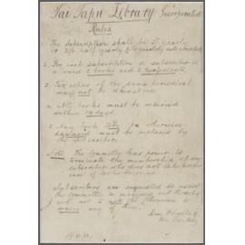 Original rules of Tai Tapu Library (1932)