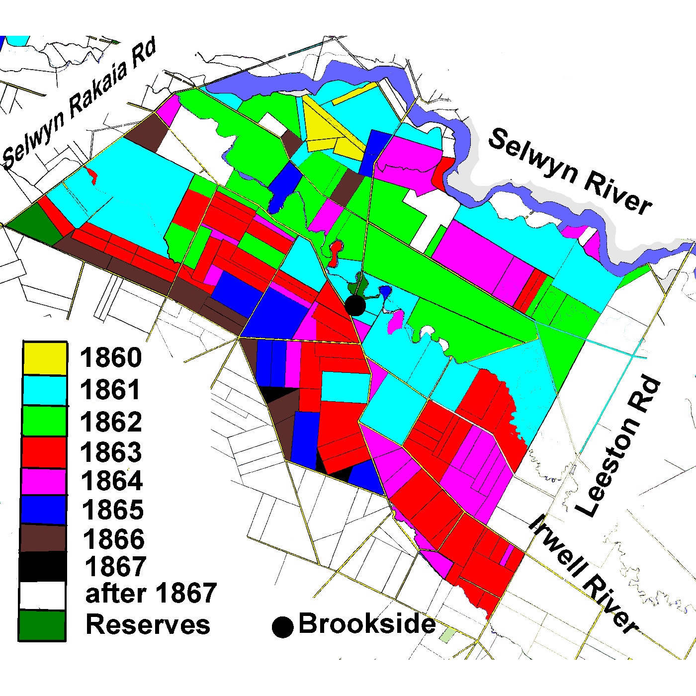 Applications to buy leasehold land in Brookside from 1860