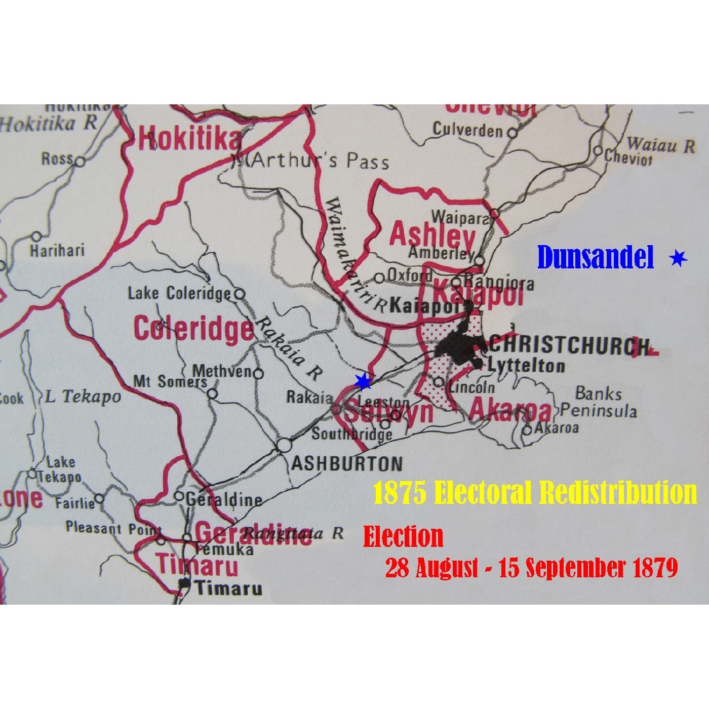 Electioneering for the 1879 General Election at the First Dunsandel Hall/Library