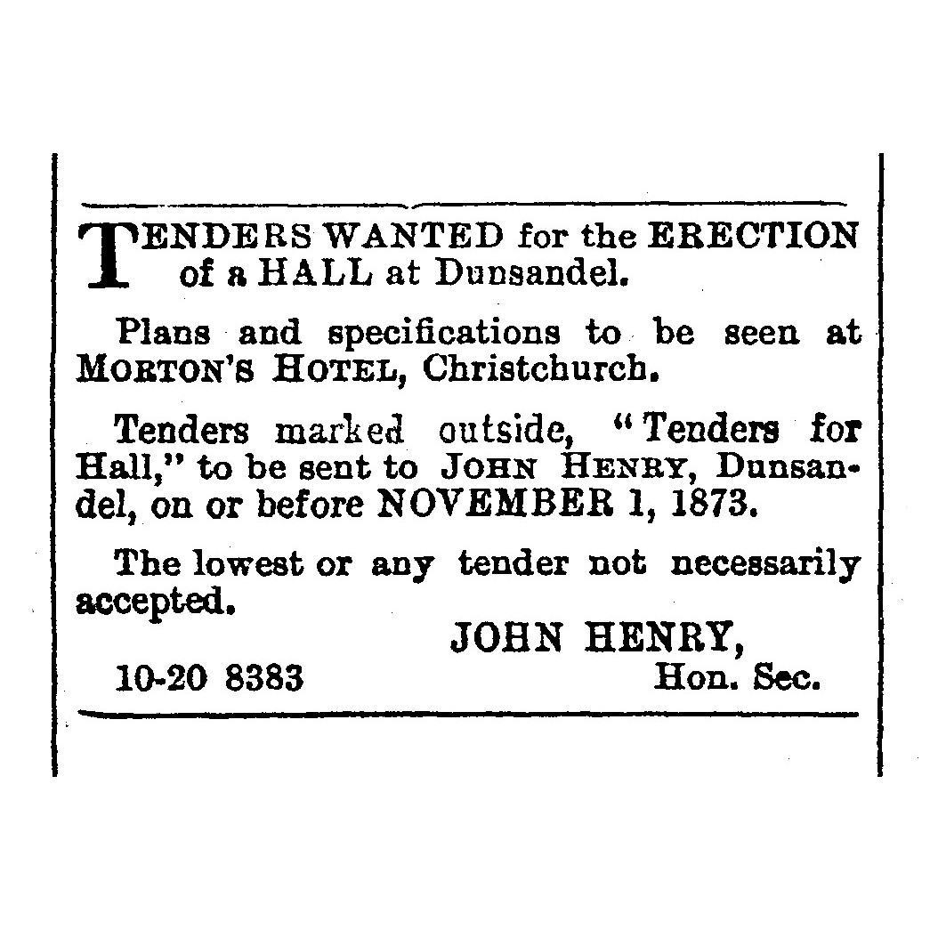 Building Committee of the First Dunsandel Hall/Library