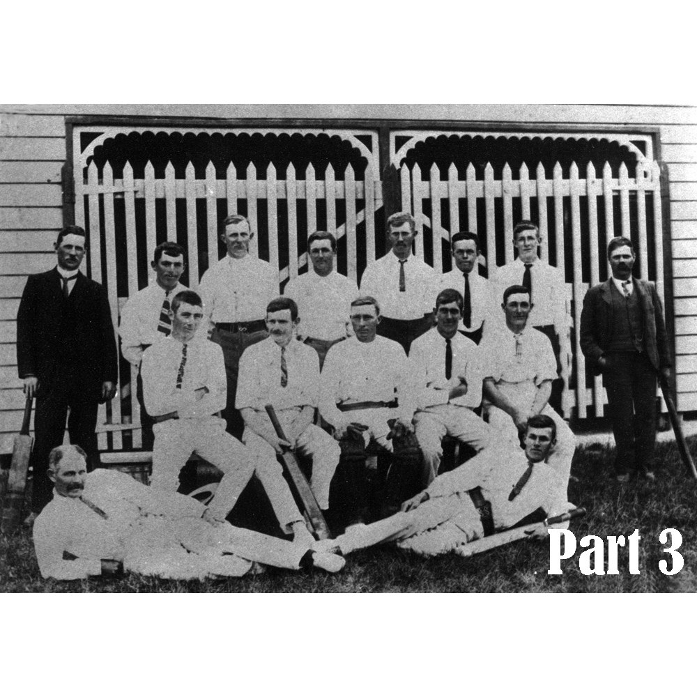 Dunsandel Cricket using the First Dunsandel Hall/Library 1890-1929  Part 3