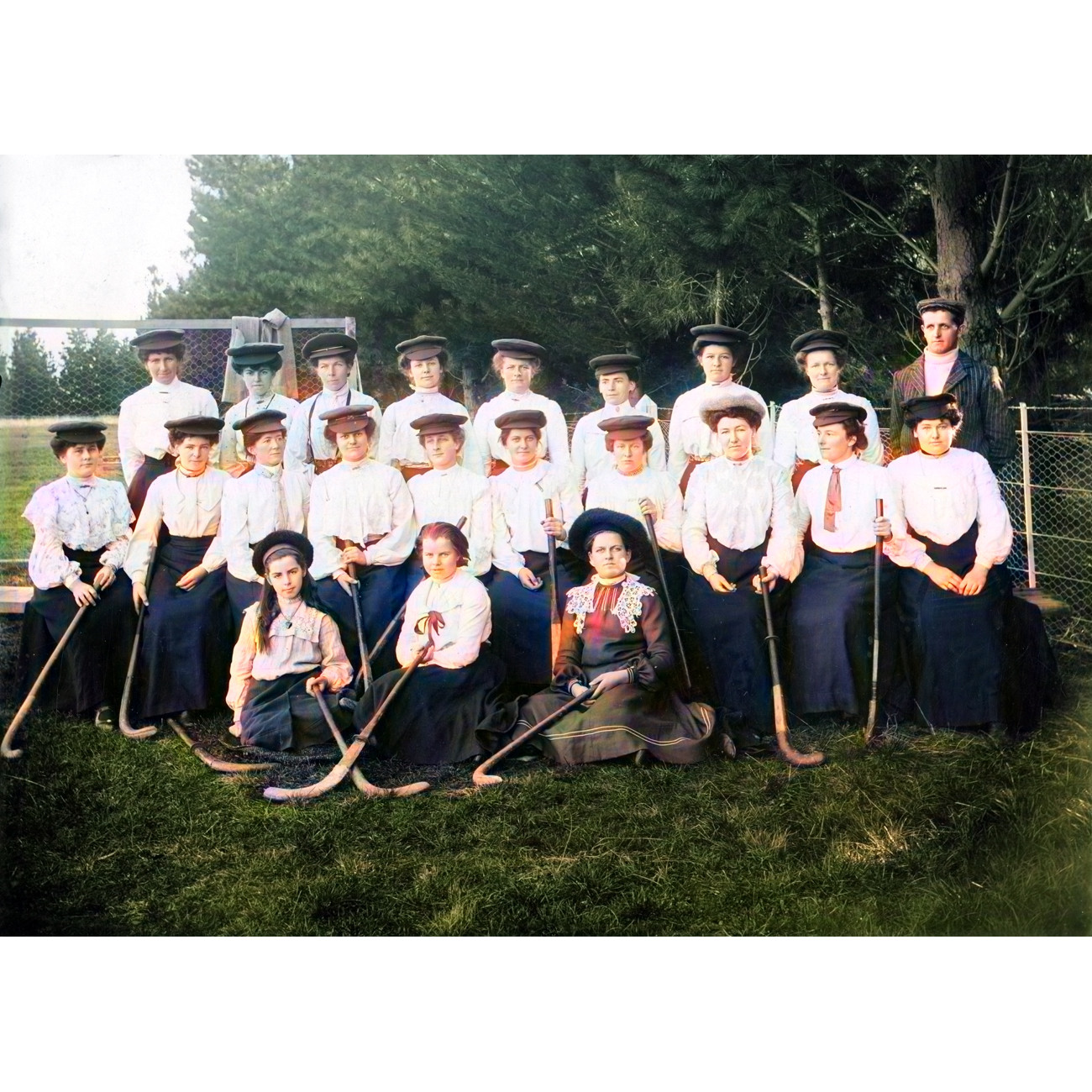 Dunsandel Ladies' Hockey using the First Dunsandel Hall/Library