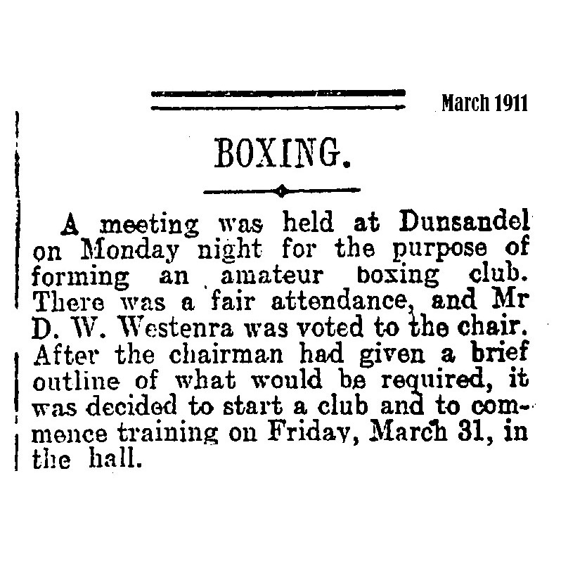 Dunsandel Boxing Club and the First Dunsandel Hall/Library