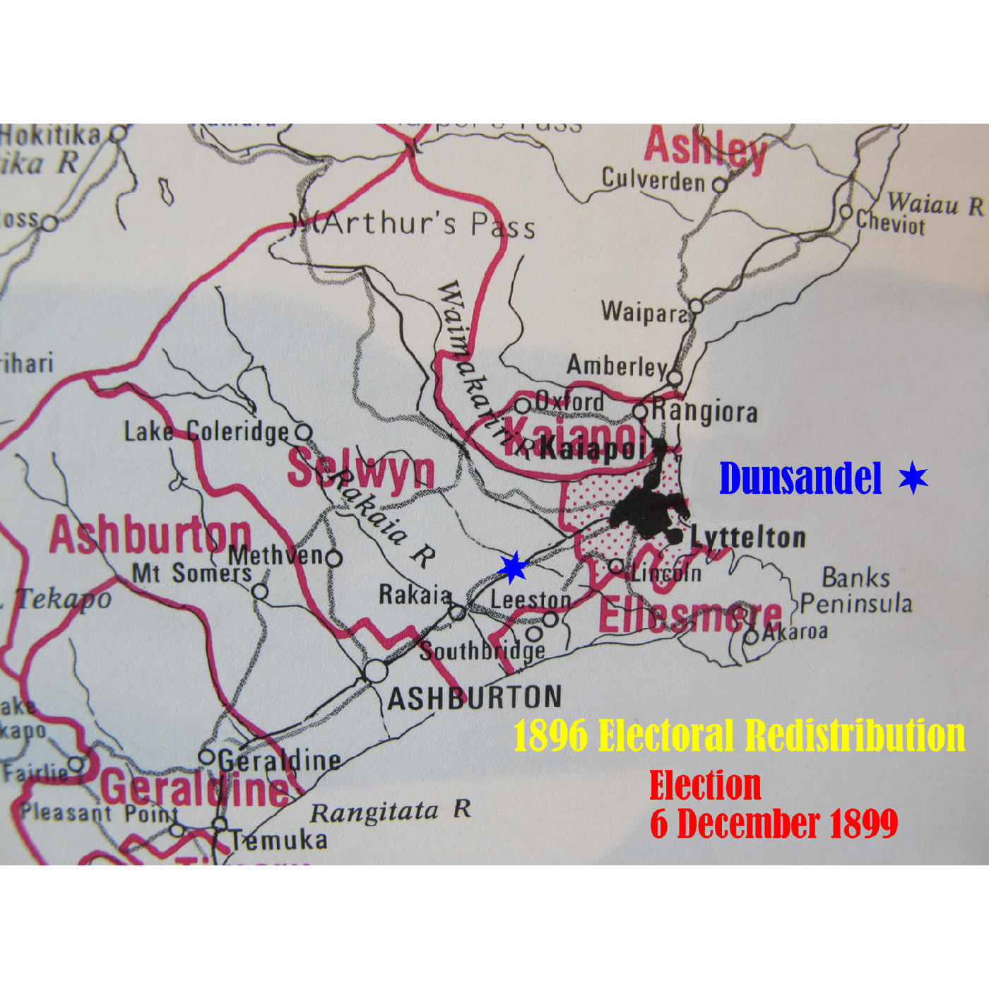 Electioneering for the 1899 General Election in the First Dunsandel Hall/Library