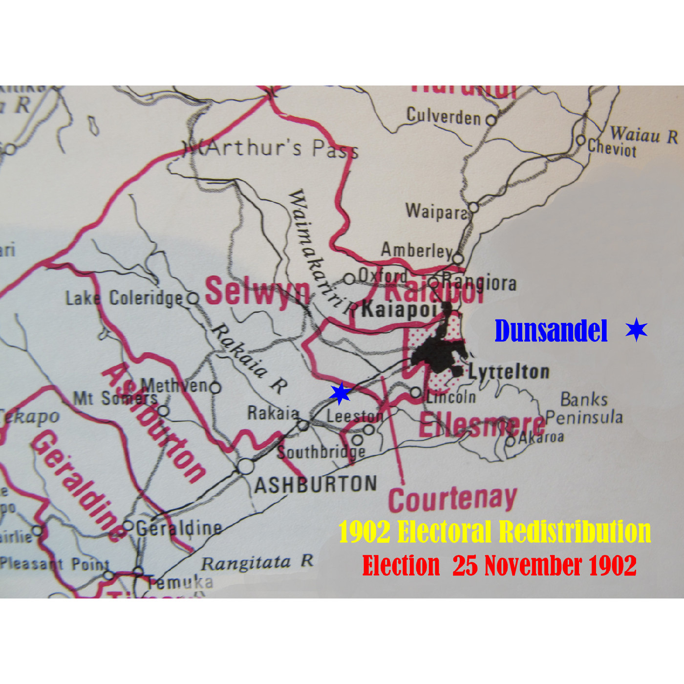 Electioneering for the 1902 General Election in the First Dunsandel Hall/Library