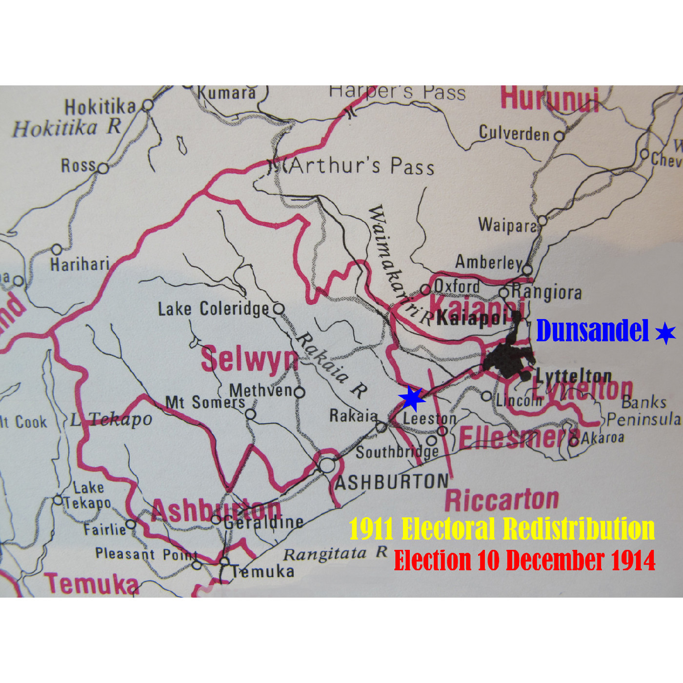 Electioneering for the 1914 General Election in the First Dunsandel Hall/Library