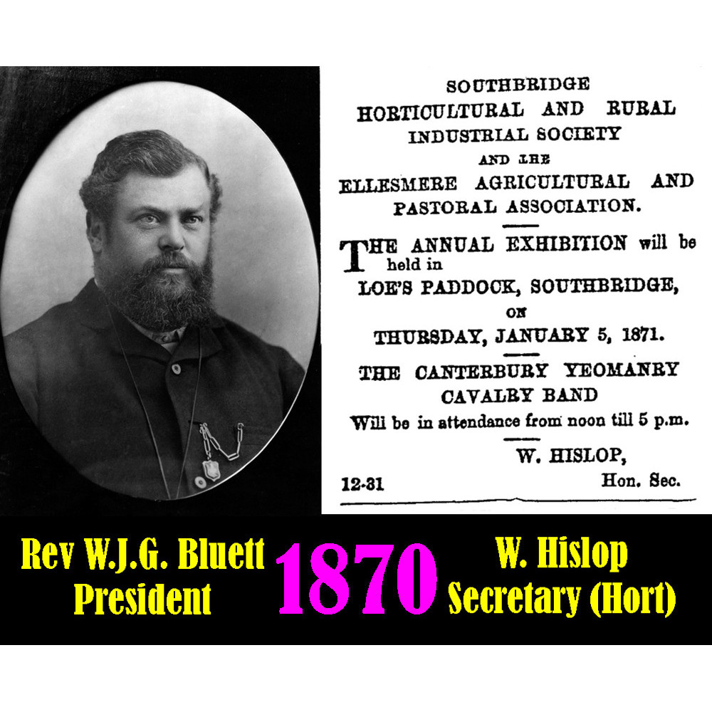 1870    1st  Year of the Ellesmere Agricultural & Pastoral Association