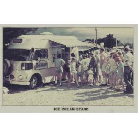 Mr. Whippy ice cream van at farewell meeting of the Hororāta Trotting Club, Hororāta Racecourse, 10 March 1984