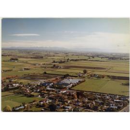 Aerial view of the Meadow Mushrooms site, Prebbleton