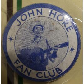 Badge from John Hore Fan Club