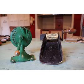 A vintage bean slicer and pea sheller, Terrace Station kitchen museum, 2023