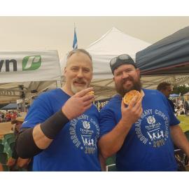 Hororātā Highland Games ‘heavy athletes’ with a Hororātā pie  