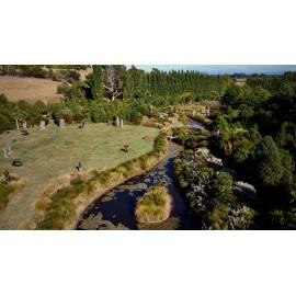 Aerial view of the Tai Tapu Sculpture Garden