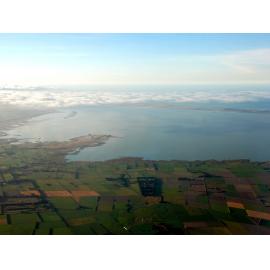 Aerial view of Te Waihora 