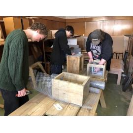 Students building traps at Ellesmere College