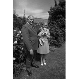 Norman Kirk and Ruth Kirk with a cat