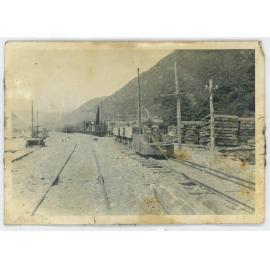 Railway yard at tunnel construction site 