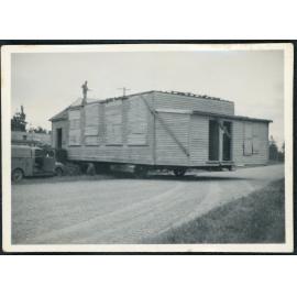 Old Burnham School building on the road outside the Courtney School site, 1956