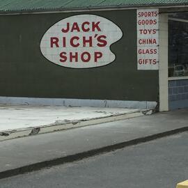 Sign outside Jack Rich's shop, Darfield