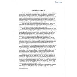 The History of the Lincoln Library (1997)