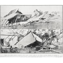 Storm-damaged houses in Leeston