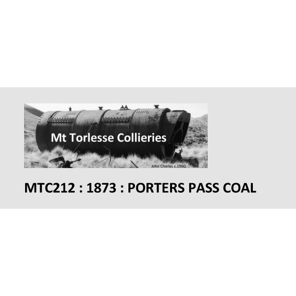 MTC212 1873 Porters Pass Coal