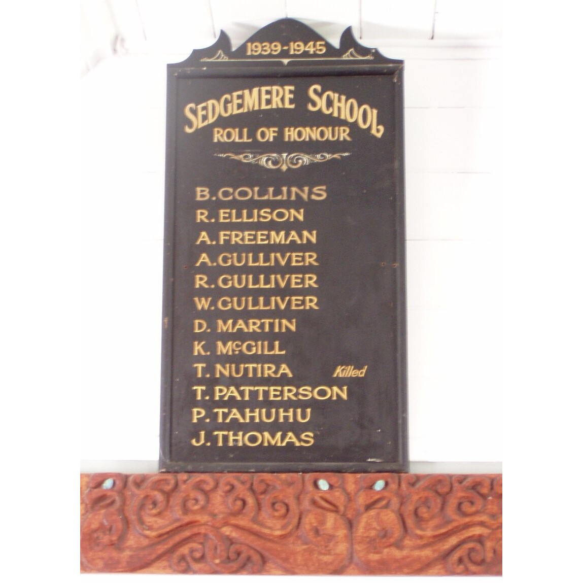 Honours boards and other memorials