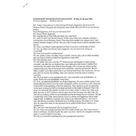 Oral history transcript of interview with Francis Eggleston of Greenpark, 2002