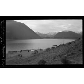 Buses and party at Lake Coleridge