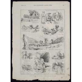 Sketches on the West Coast coaching-road of Canterbury and Nelson, New Zealand