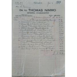 Invoice from Thomas Nimmo to Charles Greening of Springfield