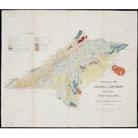 Geological map of the Provinces of Canterbury and Westland, New Zealand by Julius von Haast