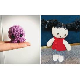 Jayda and her crocheted collection